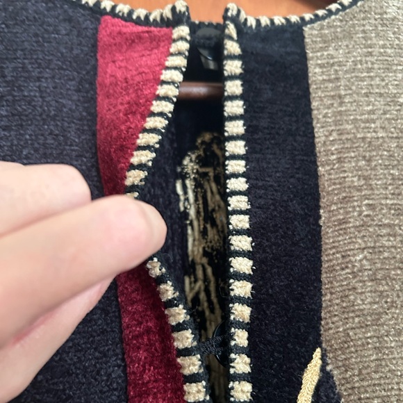 Mina Norton Vintage Chenille Wearable Art Embroidered Sweater Blazer/Cardigan - Picture 3 of 7